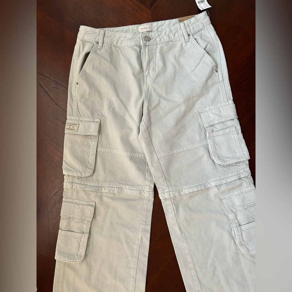 NEW PASCU women  Gray Cargo Pants SIZE 28 - Picture 2 of 11
